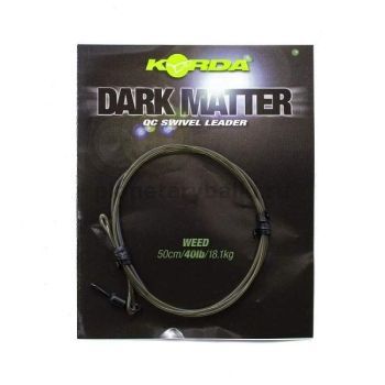 Монтаж готовый KORDA Dark Matter Leader QC Swivel  Weed 40lb, 50см