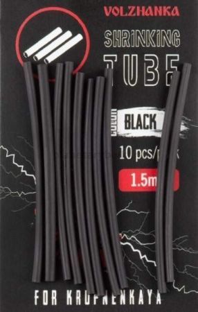 Трубки термоусадочные Volzhanka Shrinking Tube цвет Black, 1,5мм, 10шт.