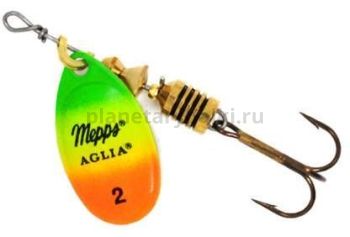 Блесна вращающаяся MEPPS Aglia Fluo №2, 4,5гр., tiger