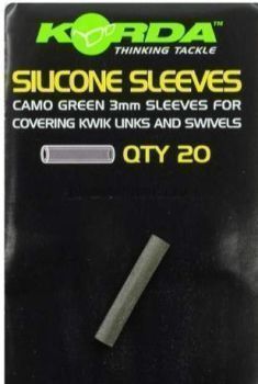 Трубка силиконовая Korda Silicone Sleeves для защиты вертлюга Green диаметр 3мм, 20шт.