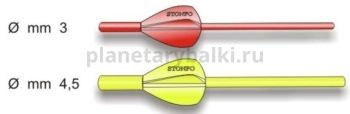 Антенны для поплавков STONFO с оперением диаметр 4,5мм, 10шт.
