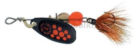 Блесна вращающаяся MEPPS Black Fury Mouche Orange №0, 2гр., цвет NR
