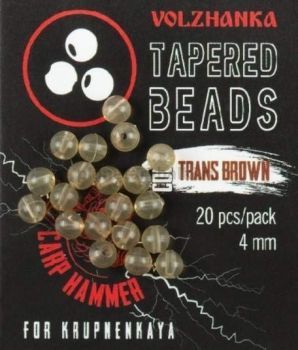 Бусина с конусным отверстием Volzhanka Tapered Beads, цвет Trans Brown 4мм, 20шт.