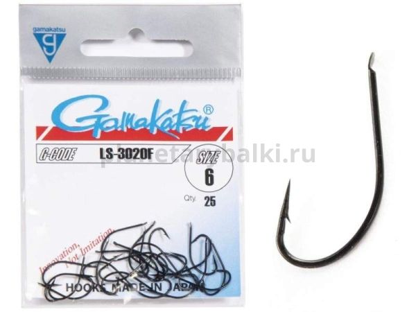 Крючки Gamakatsu LS-3020F HOOKS BLACK разм. 06 25шт.