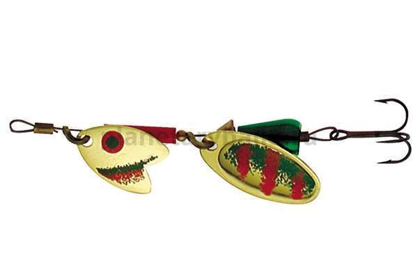 Блесна вращающаяся Mepps TANDEM TROUT №2, 10гр., цвет Gold/Green/Orange (блистер)