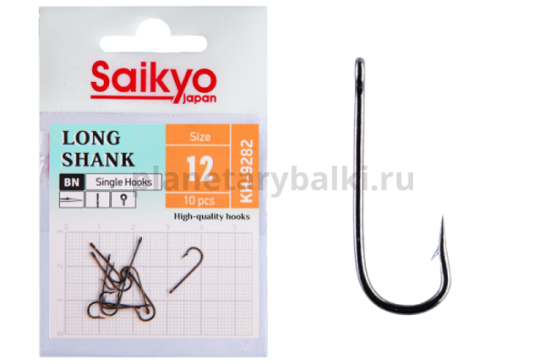 Крючки Saikyo LONG SHANK BN KH-9282 №12, 10шт.