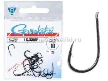 Крючки Gamakatsu LS-3310F HOOKS BLACK разм. 10 25шт.