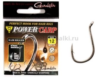 Крючки Gamakatsu PowerCarp HAIR RIGGER EYED HOOK разм. 12 10шт.