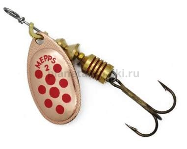 Блесна вращающаяся MEPPS Aglia Decoree Points Rouges №1, 3,5гр., цвет CU/красные точки