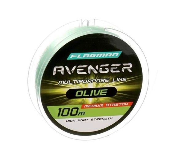 FLAGMAN Леска Avenger Olive Line 100м 0,28мм 7,7кг/17lb