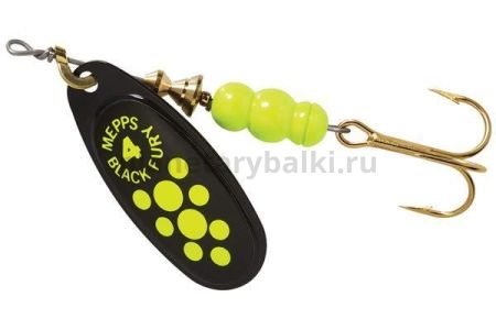 Блесна вращающаяся Mepps BLACK FURY 4, 8гр., цвет Black/Chartreuse
