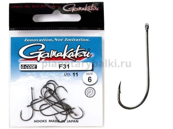 Крючки Gamakatsu F31 NEW LABEL HOOKS BLACK разм. 06 11шт.