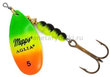 Блесна вращающаяся MEPPS Aglia Fluo №5, 13гр., tiger