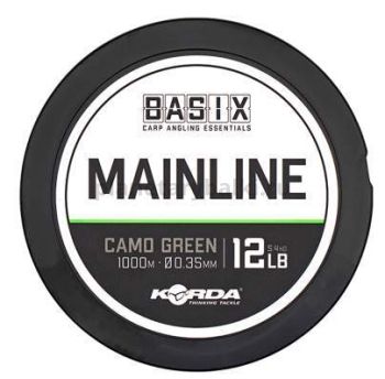 Леска KORDA Basix Main Line 1000м, 0,35мм, 6,5кг, 12lb Camo green