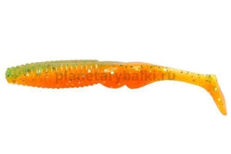 Виброхвост LureMax BUTCHER 5'' 13см, Tomato Green 014, 5шт
