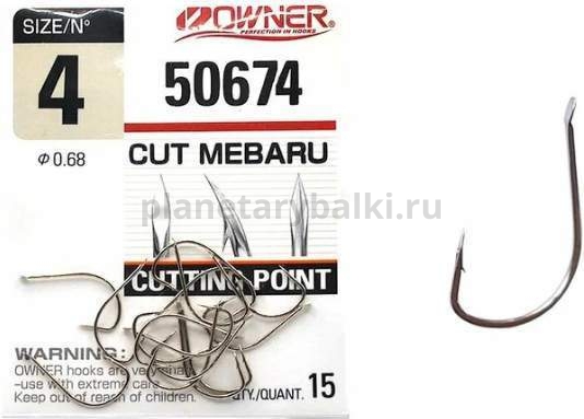Крючок OWNER 50674 Cut Mebaru nickel №3, 15шт.