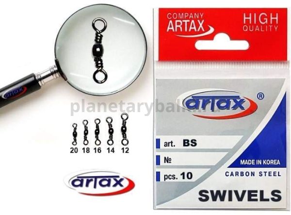 Вертлюги ARTAX BARREL SWIVEL BLACK №16, 10шт.
