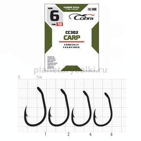 Крючки Cobra CARP MATSUI CC302 №6, 10шт. с лопаткой