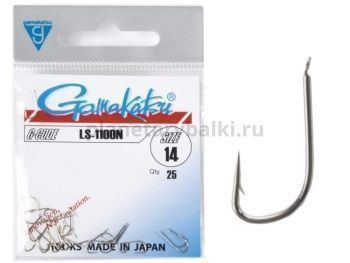 Крючки Gamakatsu LS-1100N HOOKS NICKEL разм. 14 25шт.