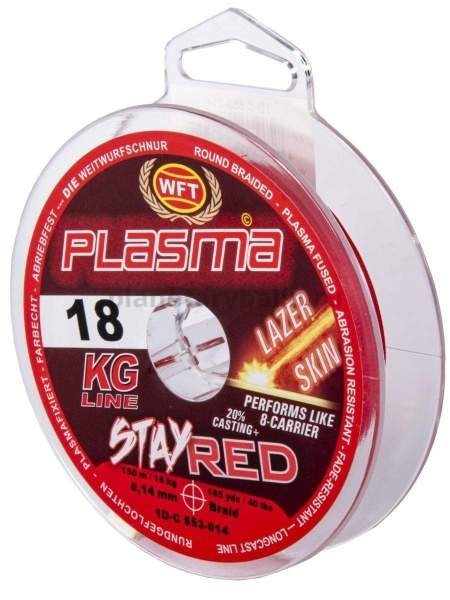 Шнур плетёный WFT KG PLASMA LAZER SKIN Stay Red 150м, 0,14мм, 18кг