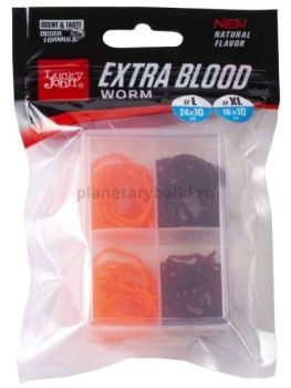 Насадки искусственные съедобные Lucky John Pro Series EXTRA BLOOD WORM X/XL мотыль 160/240шт.