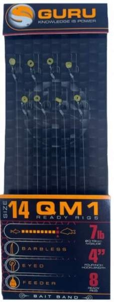Поводки готовые GURU SMWG Bait Band 4" 10см, №12, 0,22мм, 8шт.
