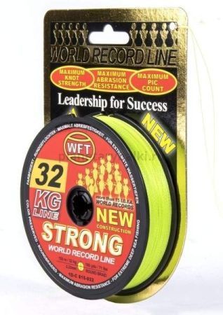 Шнур плетёный WFT KG STRONG Chartreuse 150м, 0,22мм, 32кг