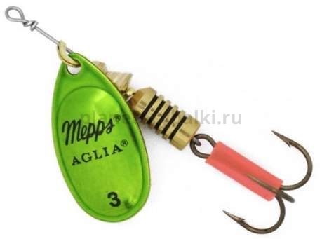 Блесна вращающаяся MEPPS Aglia Platium №3, 6,5гр., цвет OR/green