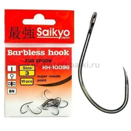 Крючки Saikyo KH-10096 Barbless BN №4, 10шт.
