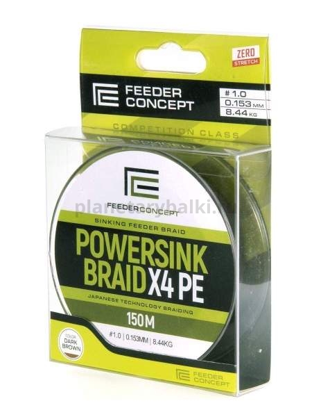 Шнур плетёный Feeder Concept POWERSINK Dark Brown 150м, 0,15мм, 8,44кг