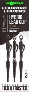 Лидкор KORDA Kable Leadcore Leader Hybrid Lead Clip Gravel 50см, 3шт.