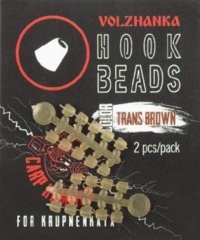 Стопор для размещения на крючке Volzhanka Hook Beads цвет Trans Brown, 2шт.
