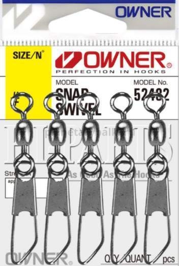 OWNER Застежка с вертлюгом Snap Swivel №5/0 3шт