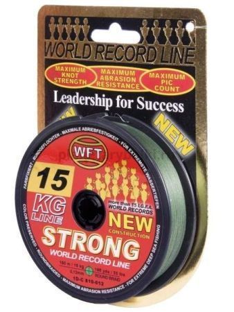 Шнур плетёный WFT KG STRONG Green 150м, 0,12мм, 15кг