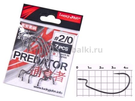 Крючки офсетные Lucky John LJHP350 №2/0, 7шт.