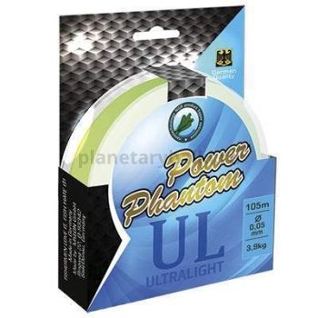 Плетеный шнур Power Phantom 6x Ultralight 105м, 0,06мм, 3.1кг флуоресцентно-жёлтый