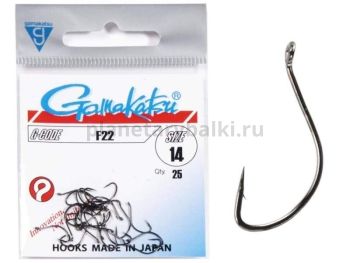 Крючки Gamakatsu F22 HOOKS BLACK разм. 14 25шт.