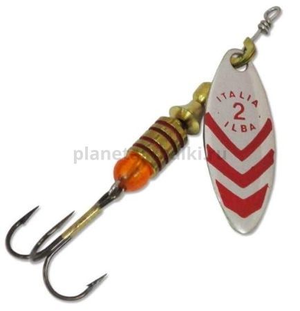 Блесна вращающаяся ILBA LUNGO d/st №2, 5гр., цвет silver-red