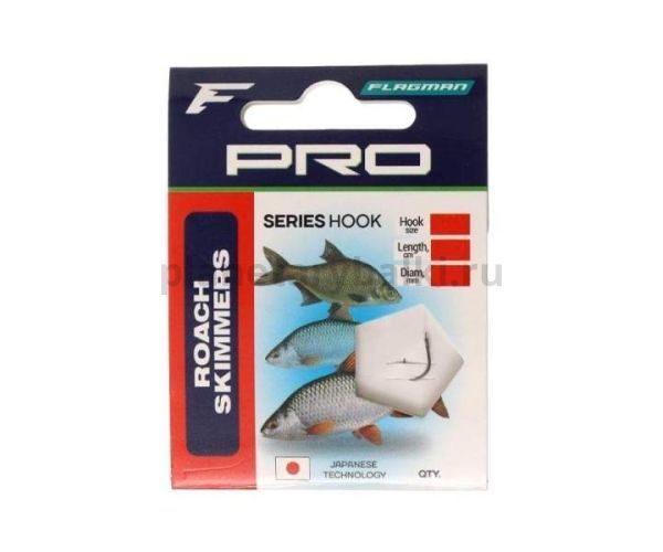 Поводок готовый FLAGMAN Pro Roach Skimmers Hooks №14, 0,16мм, 90см, 7шт.