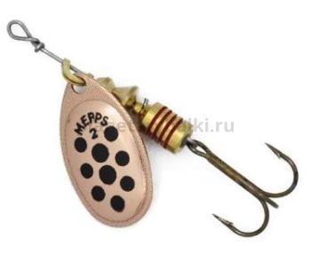 Блесна вращающаяся MEPPS Aglia Decoree Points Noirs №2, 4гр., цвет CU/черные точки