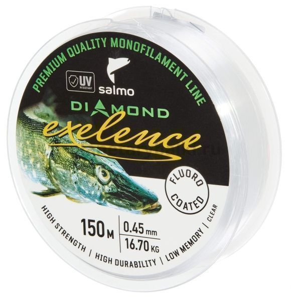 Леска монофильная Salmo Diamond EXELENCE FLUORO COATED Clear 150м, 0,45мм, 16,7кг для рыбалки, Леска монофильная Salmo Diamond EXELENCE FLUORO COATED Clear 150м, 0,45мм, 16,7кг отзывы, Леска монофильная Salmo Diamond EXELENCE FLUORO COATED Clear 150м, 0,45мм, 16,7кг купить, Леска монофильная Salmo Diamond EXELENCE FLUORO COATED Clear 150м, 0,45мм, 16,7кг купить в интернет магазине, Леска монофильная Salmo Diamond EXELENCE FLUORO COATED Clear 150м, 0,45мм, 16,7кг выбрать, Леска монофильная Salmo Diamond EXELENCE FLUORO COATED Clear 150м, 0,45мм, 16,7кг обзор, Леска монофильная Salmo Diamond EXELENCE FLUORO COATED Clear 150м, 0,45мм, 16,7кг купить в розничном магазине