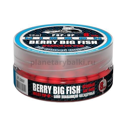 Бойлы насадочные плавающие Sonik Baits 8мм BERRY BIG FISH MICRON Fluo Pop-ups 50мл