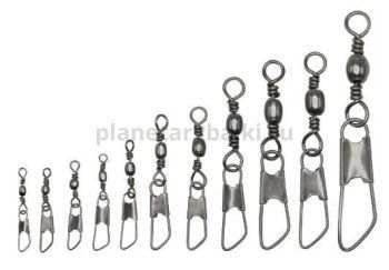 Вертлюги с карабином COLMIC BARREL/SAFETY SNAP №14, 12шт.