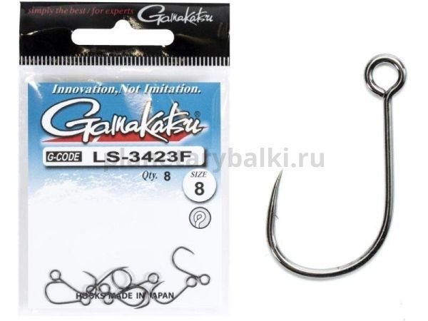 Крючки Gamakatsu LS-3423F NEW LABEL HOOKS BLACK разм. 08 8шт.
