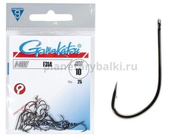 Крючки Gamakatsu F314 HOOKS BLACK разм. 10 25шт.