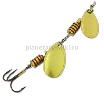 Блесна вращающаяся ILBA TONDO tandem n/d №1+2, 8гр., цвет gold