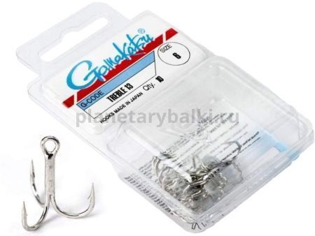 Крючки-тройники Gamakatsu 13N TREBLE HOOKS NICKEL №06, 10шт.