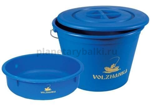 Ведро с крышкой и тазиком Волжанка пластиковое 25л