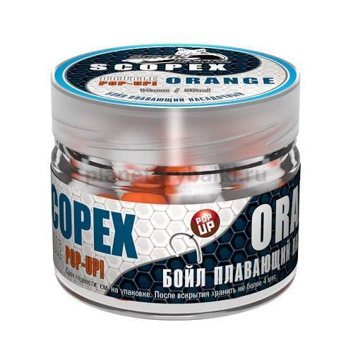 Бойлы насадочные плавающие двух цв. Sonik Baits 14мм SKOPEX-ORANGE Fluo Pop-ups 90мл