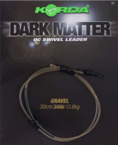Поводковый материал KORDA Dark Matter QC Swivel Grave 30см, 13,6кг, 30lb
